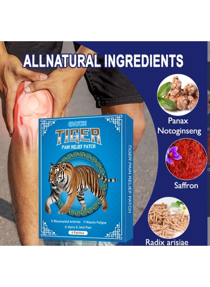 ERAYCEE Tiger Pain Relief Patch Pain Relief Plaster, Arthritis Pain Relief Plaster Chinese Medical Back Muscle Patch for Arthritis & Knee Joints Back Pain 6 Patches Per Box - Image 3
